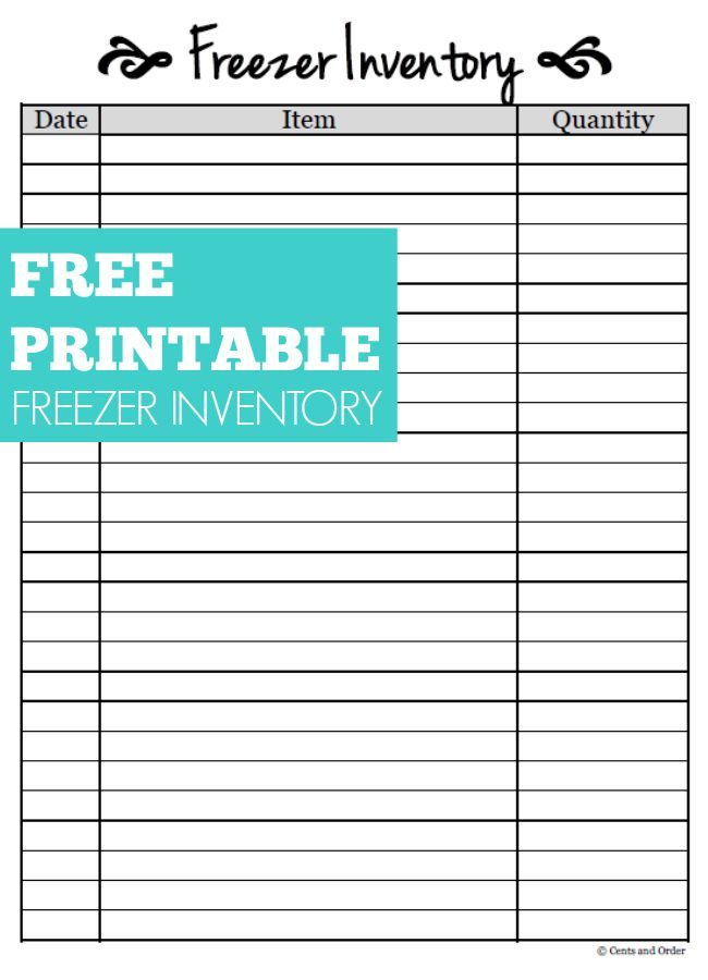 Free Printable Freezer Inventory Sheet | Pinterest | Freezer, Free Free Printable Freezer Inventory Sheet | Pinterest | Freezer, Free