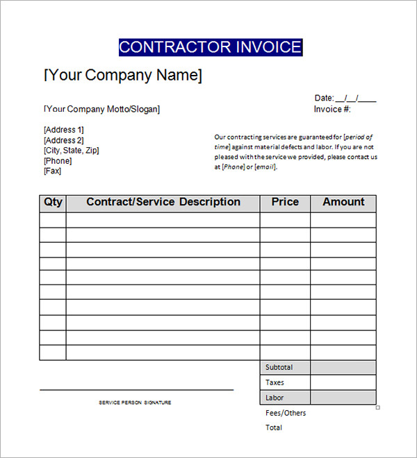 Free Construction Invoice Template Free Construction Invoice Free Construction Invoice Template Free Construction Invoice