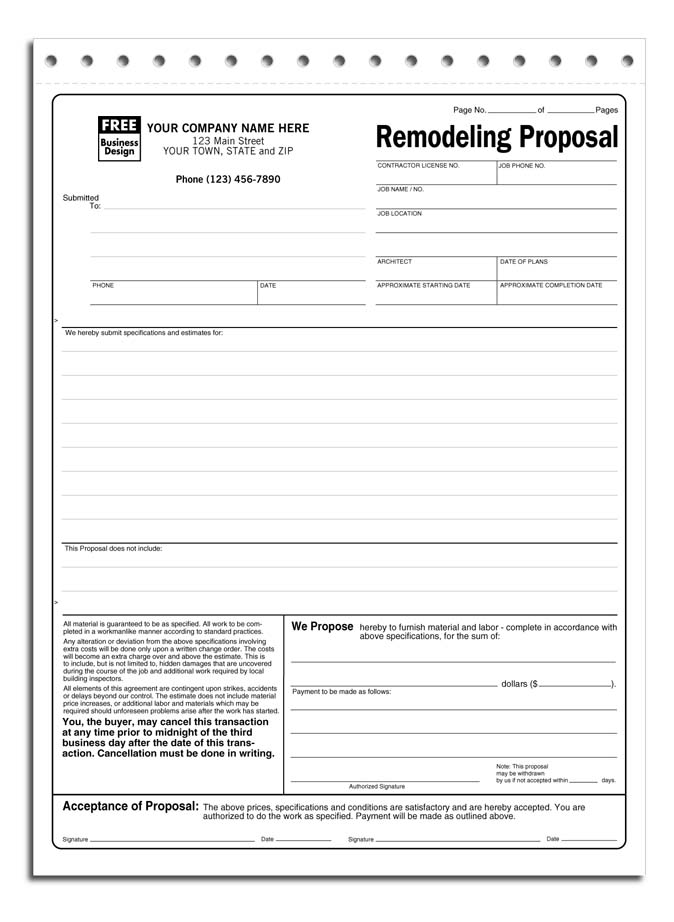 contractor s proposal forms free Kleo.beachfix.co contractor s proposal forms free Kleo.beachfix.co
