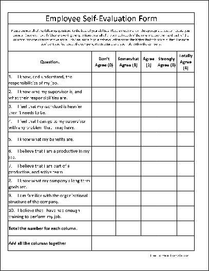 Free Basic Employee Self Evaluation Form from Formville | yokohma Free Basic Employee Self Evaluation Form from Formville | yokohma