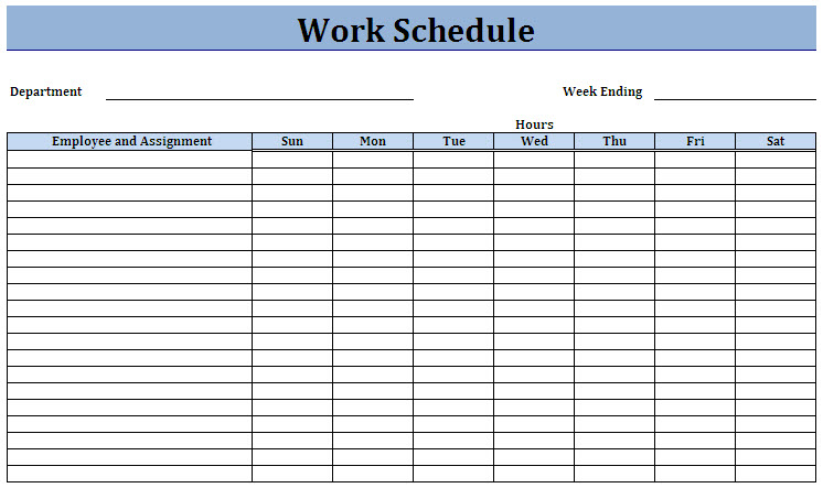 Free Printable Work Schedule Template For Employee Scheduling Free Printable Work Schedule Template For Employee Scheduling