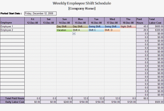 Work Schedule Template Weekly Employee Shift Schedule Templatelate Work Schedule Template Weekly Employee Shift Schedule Templatelate