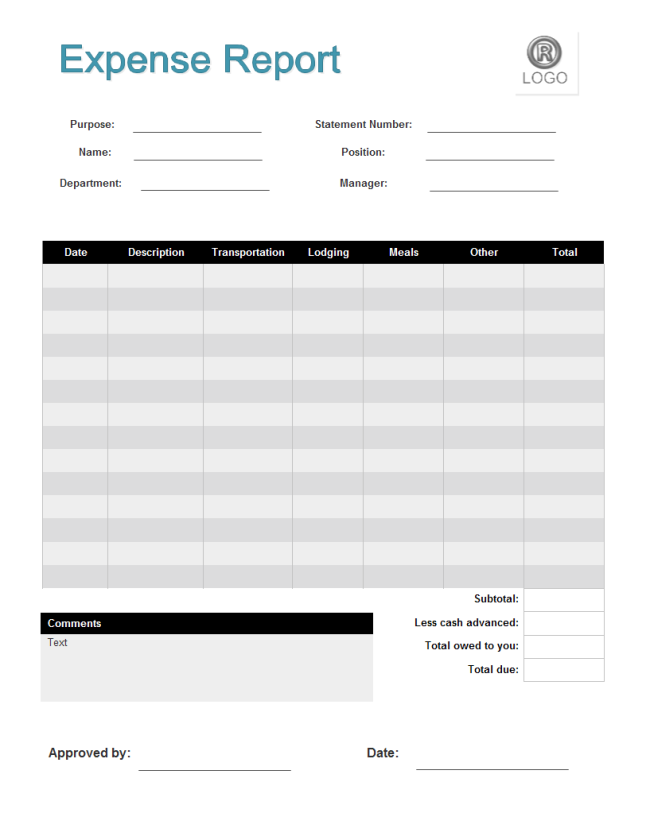 free expense report template expense report form free expense free expense report template expense report form free expense