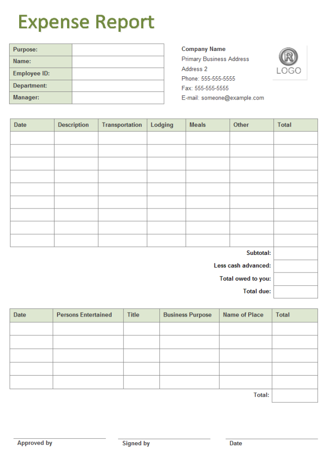 Business Expense Report | Free Business Expense Report Templates Business Expense Report | Free Business Expense Report Templates