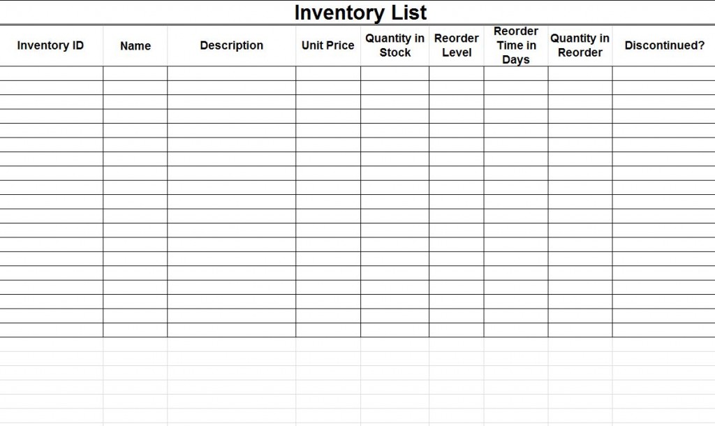 free printable inventory sheets | Here is a preview of the free printable inventory sheets | Here is a preview of the