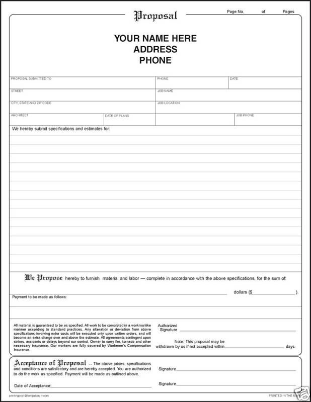 Printable Blank Bid Proposal Forms | Forms Sample Written Printable Blank Bid Proposal Forms | Forms Sample Written