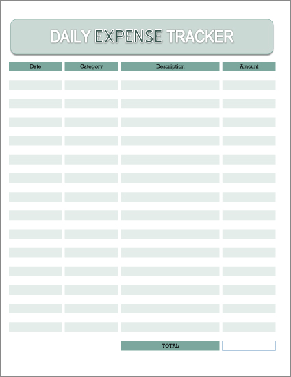 Free Daily Expense Tracker Excel Spreadsheet and Printable PDF Free Daily Expense Tracker Excel Spreadsheet and Printable PDF