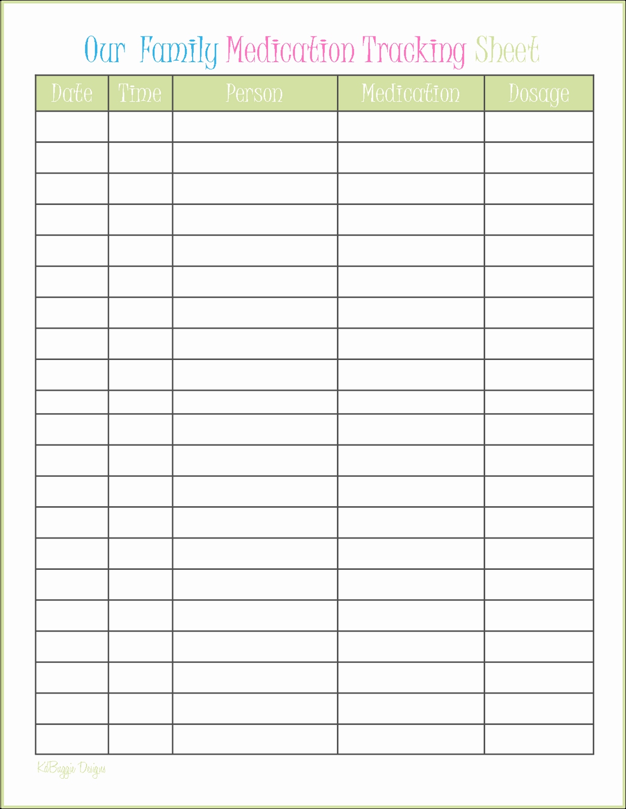Medication Log   OpenOffice template