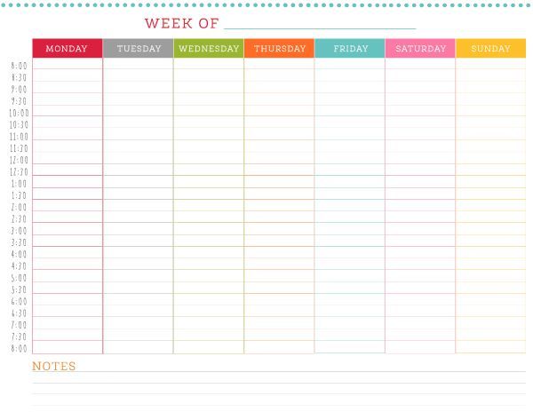 FREE Printable Weekly Schedule | thing's that caught my eye 6 FREE Printable Weekly Schedule | thing's that caught my eye 6