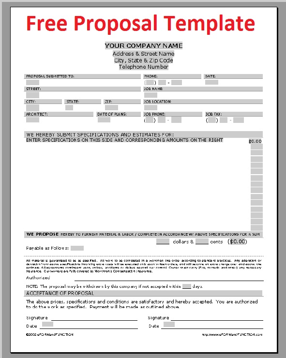free proposal form template job proposal template free download free proposal form template job proposal template free download