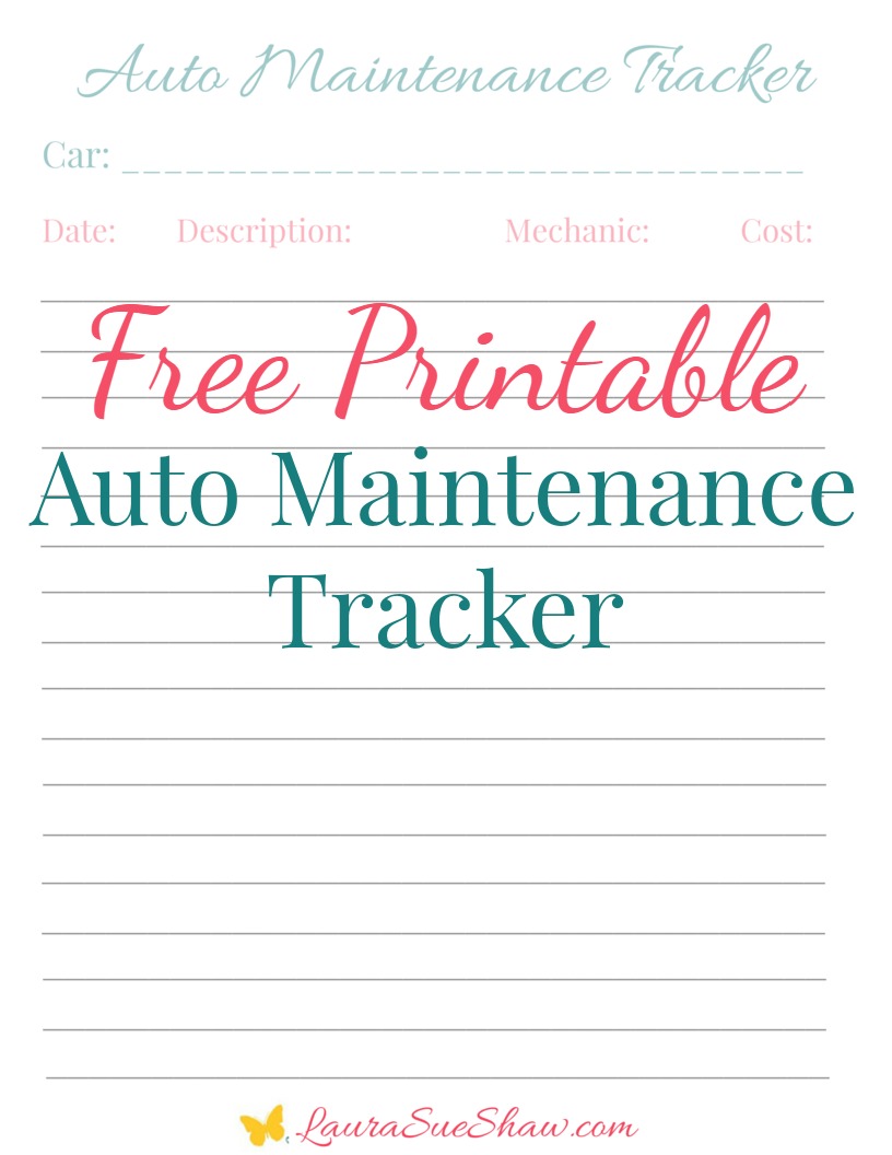 Free Printable Car Maintenance Tracker Free Printable Car Maintenance Tracker