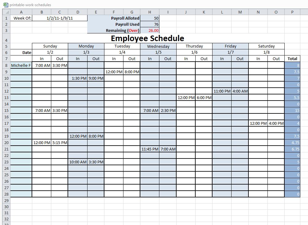 free printable work schedule calendar Tier.brianhenry.co free printable work schedule calendar Tier.brianhenry.co
