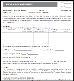 Standard Video Production Contract Nimia Standard Video Production Contract Nimia