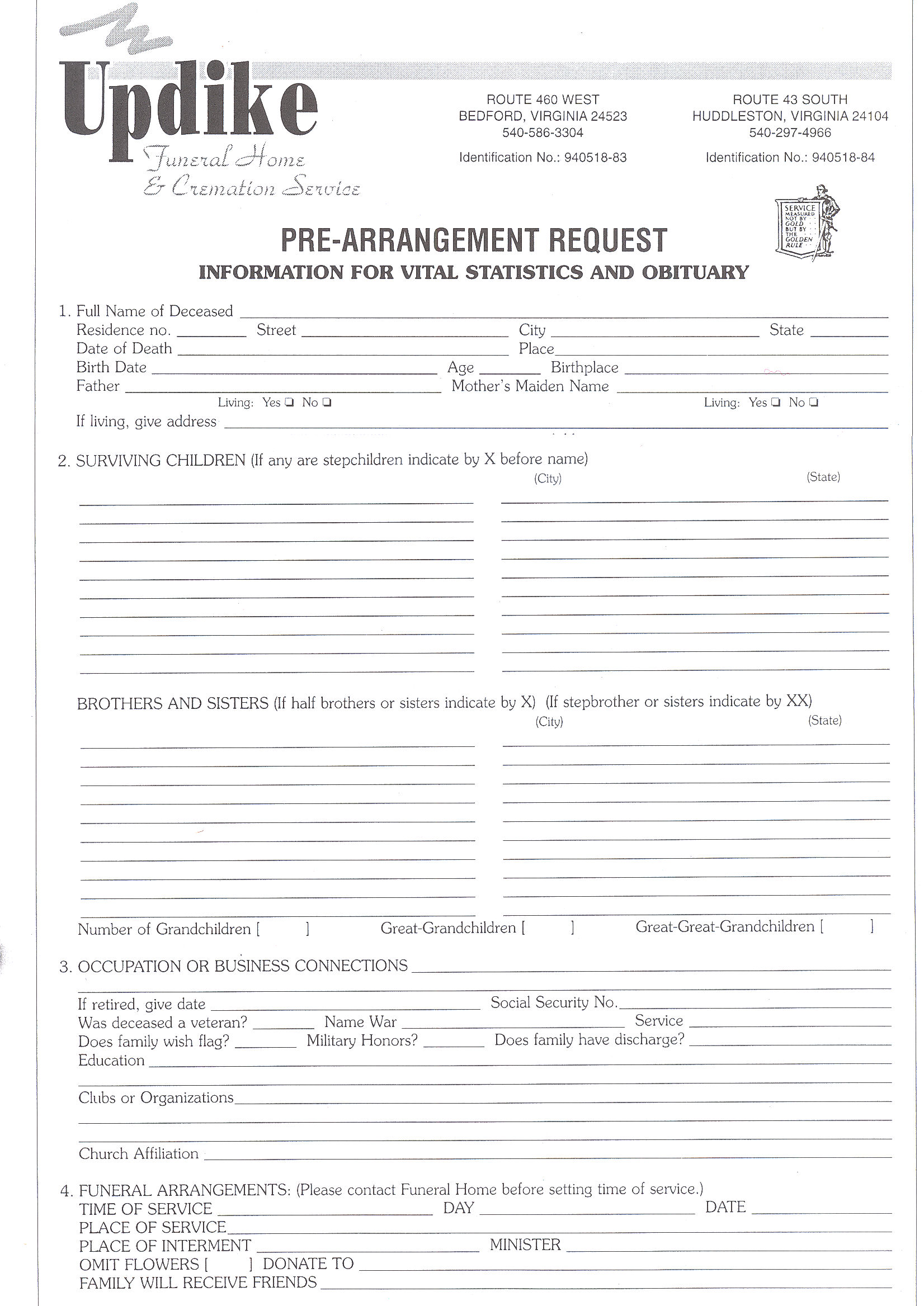 Funeral Planning Form Template Funeral Planning Form Template