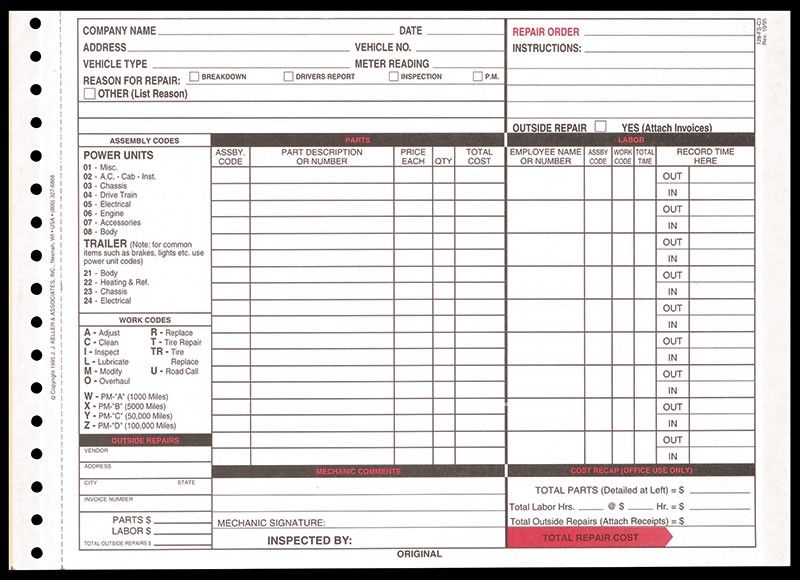 Garage Repair Order Form : Compliance Safety Training : WTB Garage Repair Order Form : Compliance Safety Training : WTB