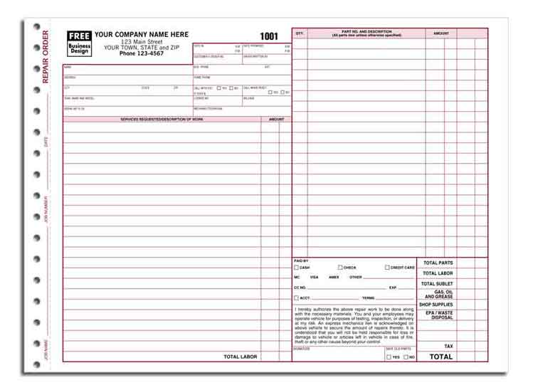 free repair order template April.onthemarch.co free repair order template April.onthemarch.co