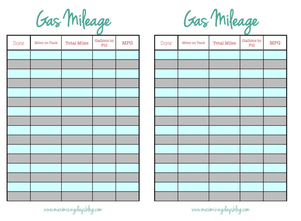 Gas Mileage Log Template Gas Mileage Log Template