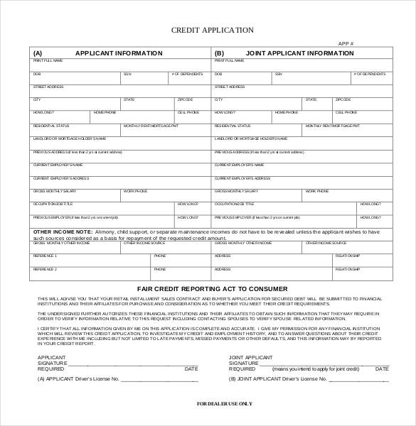 Credit Application Template 32+ Examples in PDF, Word | Free Credit Application Template 32+ Examples in PDF, Word | Free