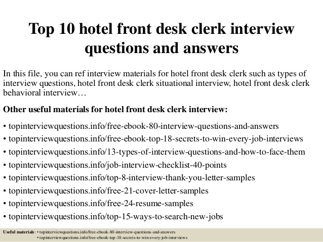 Hotel Front Desk Staff Interview Questions Template Hotel Front Desk Staff Interview Questions Template