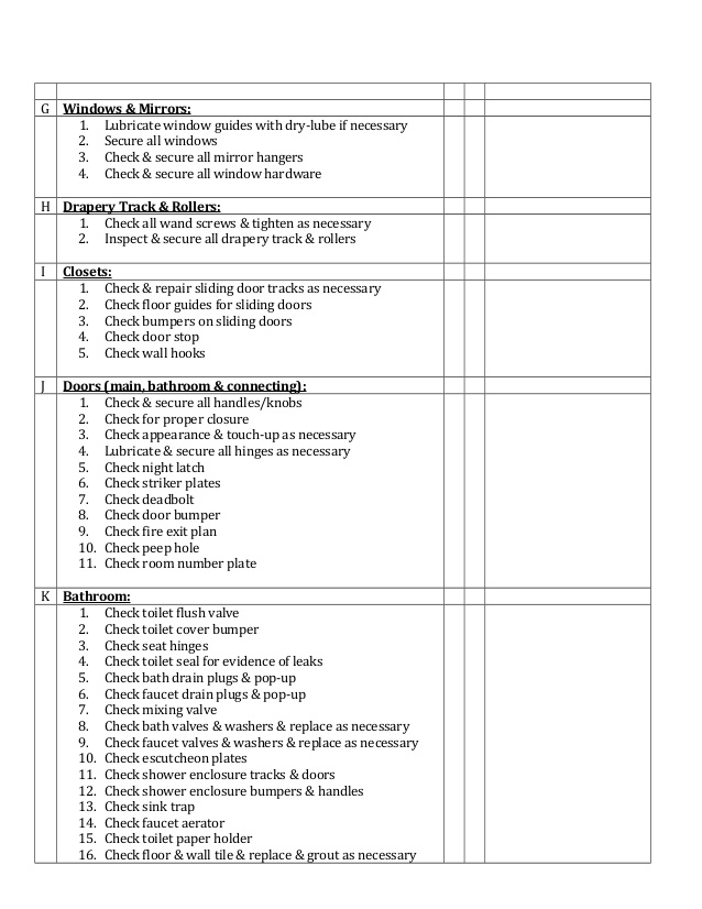 daily checklist for hotel maintenance Kleo.beachfix.co daily checklist for hotel maintenance Kleo.beachfix.co