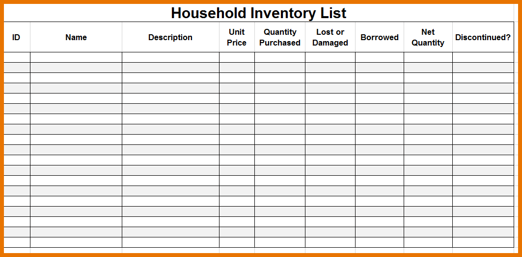 home inventory checklist template Kleo.beachfix.co home inventory checklist template Kleo.beachfix.co