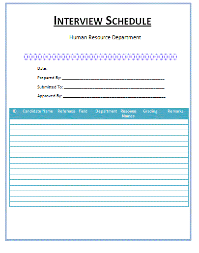 interview schedule template word   Boat.jeremyeaton.co