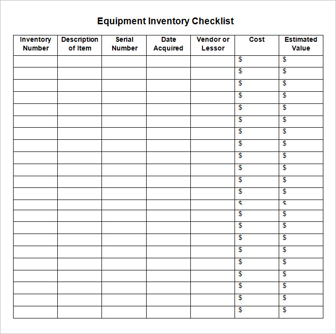 Inventory Checklist Template 24+ Free Word, PDF Documents Inventory Checklist Template 24+ Free Word, PDF Documents