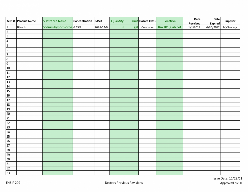 Inventory Control Template With Count Sheet | Liputan TV