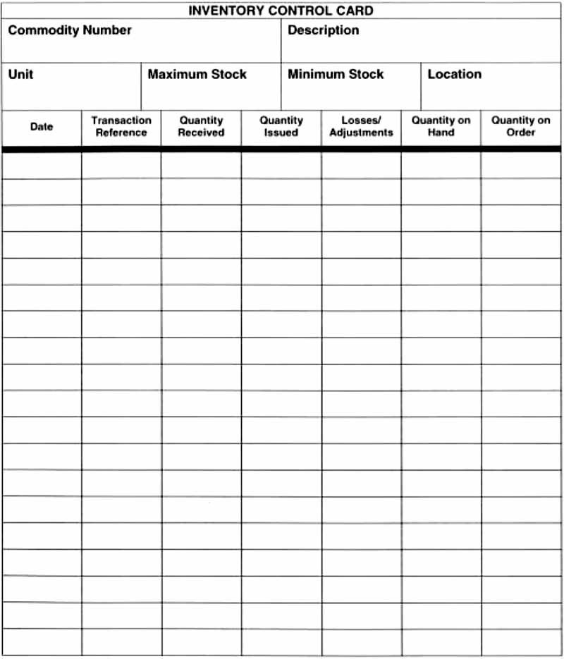 inventory control form template inventory control form template