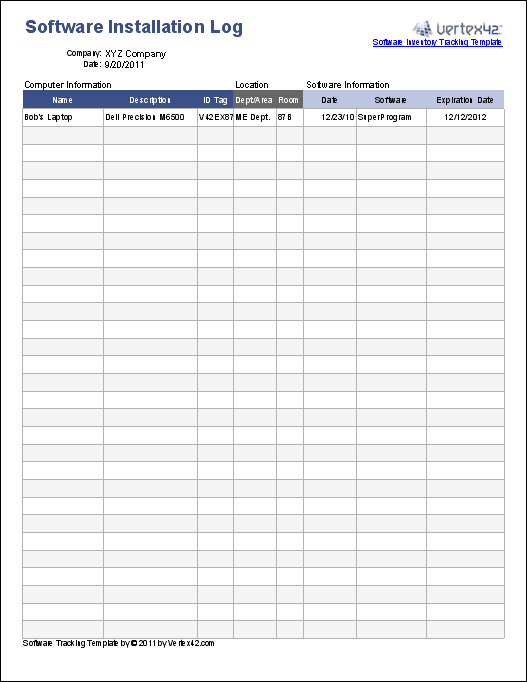 Logs and Inventory Templates Logs and Inventory Templates