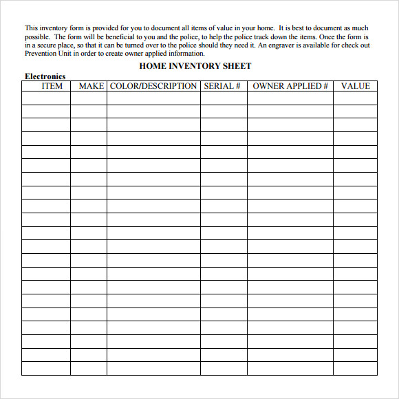 Inventory Count Sheet Template Inventory Count Sheet Template