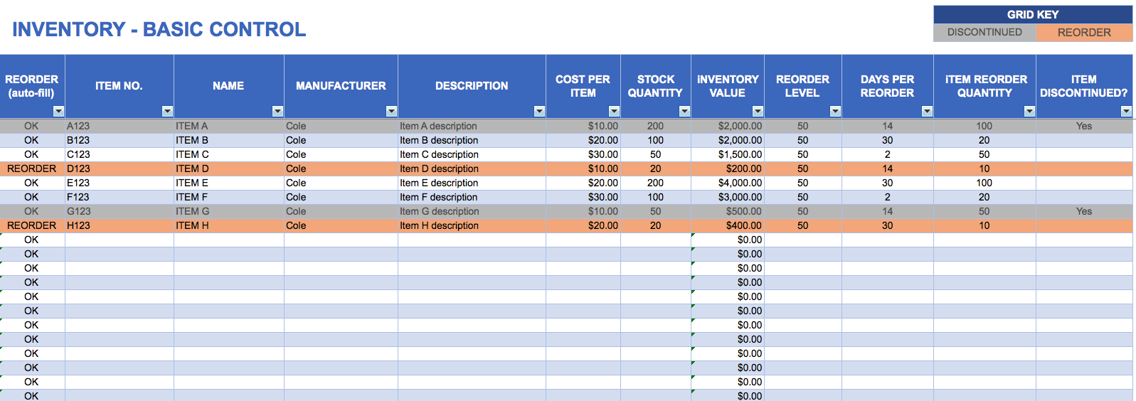 Free Excel Inventory Templates Free Excel Inventory Templates