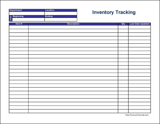 Free Inventory Tracking Sheet (Wide) from Formville Free Inventory Tracking Sheet (Wide) from Formville
