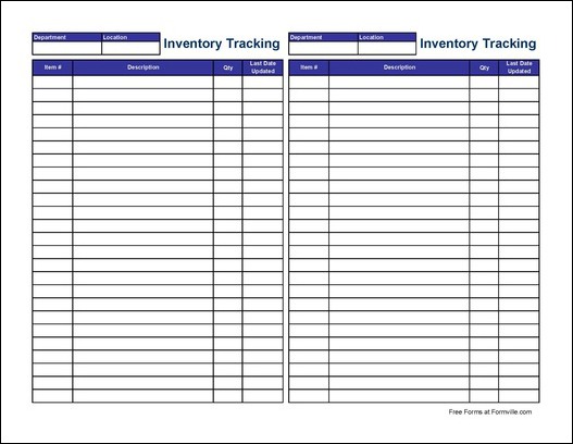Free Small Inventory Tracking Sheet (Tall) from Formville Free Small Inventory Tracking Sheet (Tall) from Formville