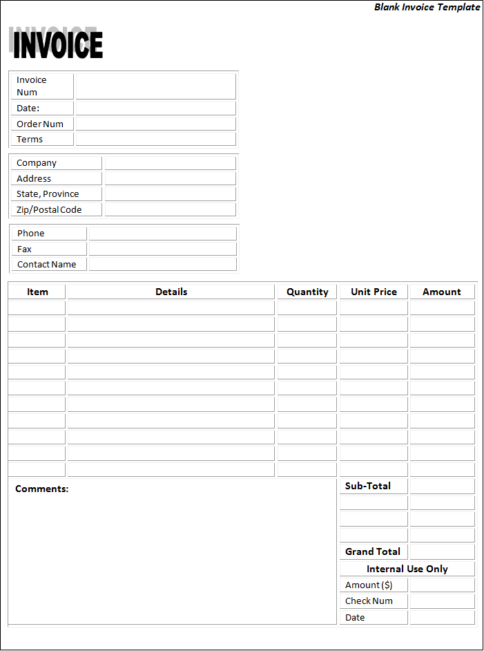 Printable Invoice Templates Printable Invoice Templates