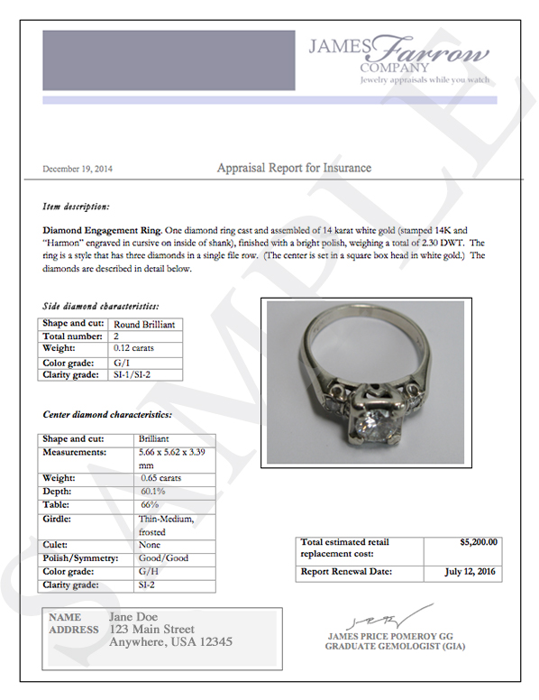 Sample Jewelry Appraisal Form 8+ Free Documents PDF Sample Jewelry Appraisal Form 8+ Free Documents PDF