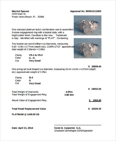 Appraisal Form Jewelry Appraisal Forms 128 by Deluxe Appraisal Form Jewelry Appraisal Forms 128 by Deluxe