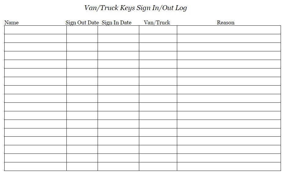 7 Free Key Log Templates Stationery Templates 7 Free Key Log Templates Stationery Templates