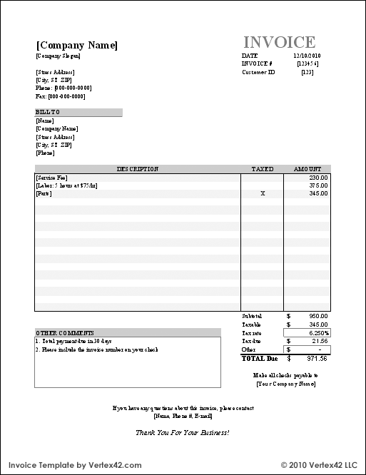 Free Small Business Labor Invoices | Free Invoice Template Free Small Business Labor Invoices | Free Invoice Template