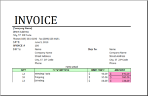 Parts and Labor Invoice Template .xls | EXCEL INVOICE TEMPLATES Parts and Labor Invoice Template .xls | EXCEL INVOICE TEMPLATES