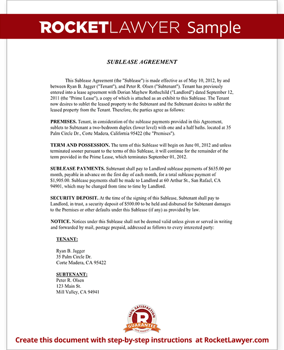Room Rental Agreement Form | Roommate Lease | Rocket Lawyer Room Rental Agreement Form | Roommate Lease | Rocket Lawyer