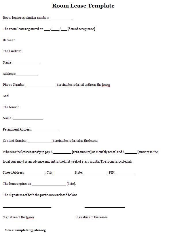 room lease template Kleo.beachfix.co room lease template Kleo.beachfix.co