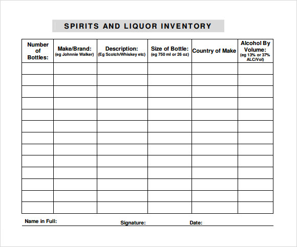 10+ Liquor Inventory Templates PDF, DOC, Xls | Free & Premium 10+ Liquor Inventory Templates PDF, DOC, Xls | Free & Premium