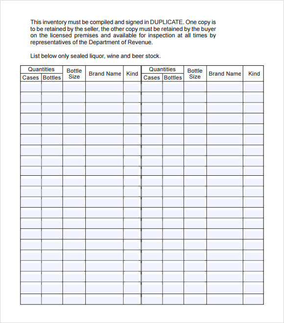 16+ Liquor Inventory Templates – Free Sample, Example, Format 16+ Liquor Inventory Templates – Free Sample, Example, Format