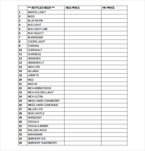 9 Sample Liquor Inventory Templates to Download | Sample Templates 9 Sample Liquor Inventory Templates to Download | Sample Templates