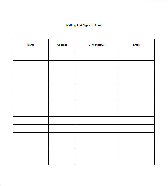 Email List Template 10+ Free Word, Excel, PDF Format Download Email List Template 10+ Free Word, Excel, PDF Format Download