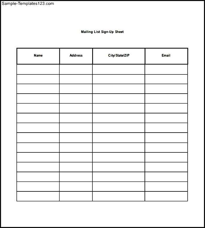 Free Printable Mailing List Template for Word List Templates Free Printable Mailing List Template for Word List Templates