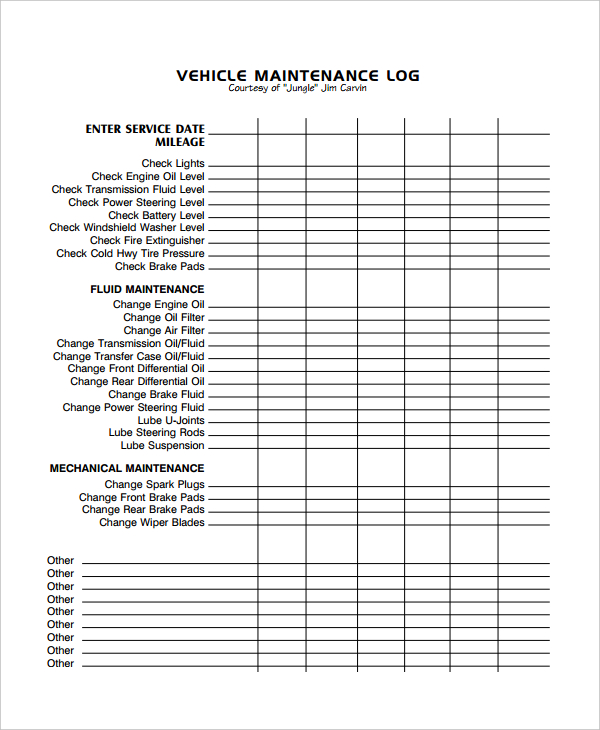 Maintenance Log Template 11+ Free Word, Excel, PDF Documents Maintenance Log Template 11+ Free Word, Excel, PDF Documents