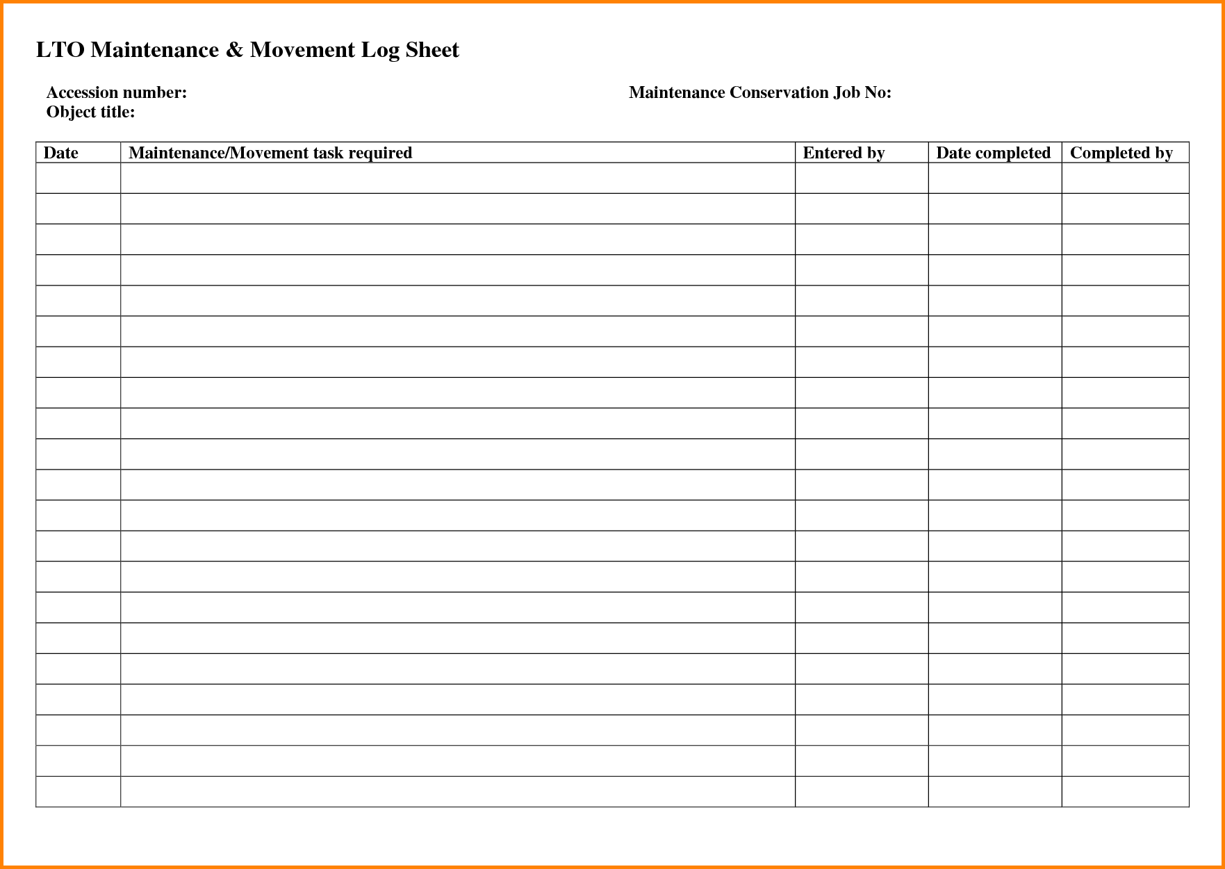 8+ maintenance log sheet | memo templates 8+ maintenance log sheet | memo templates