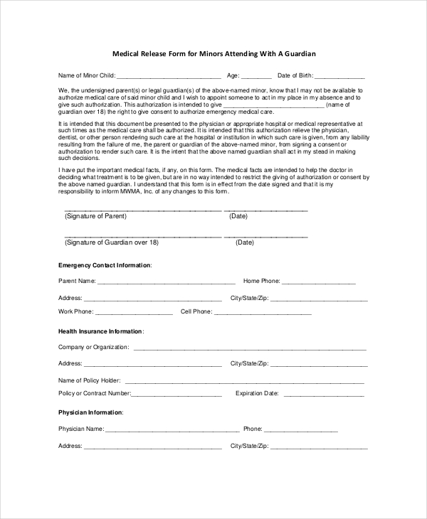 10+ Medical Release Forms Free Sample, Example, Format | Free 10+ Medical Release Forms Free Sample, Example, Format | Free